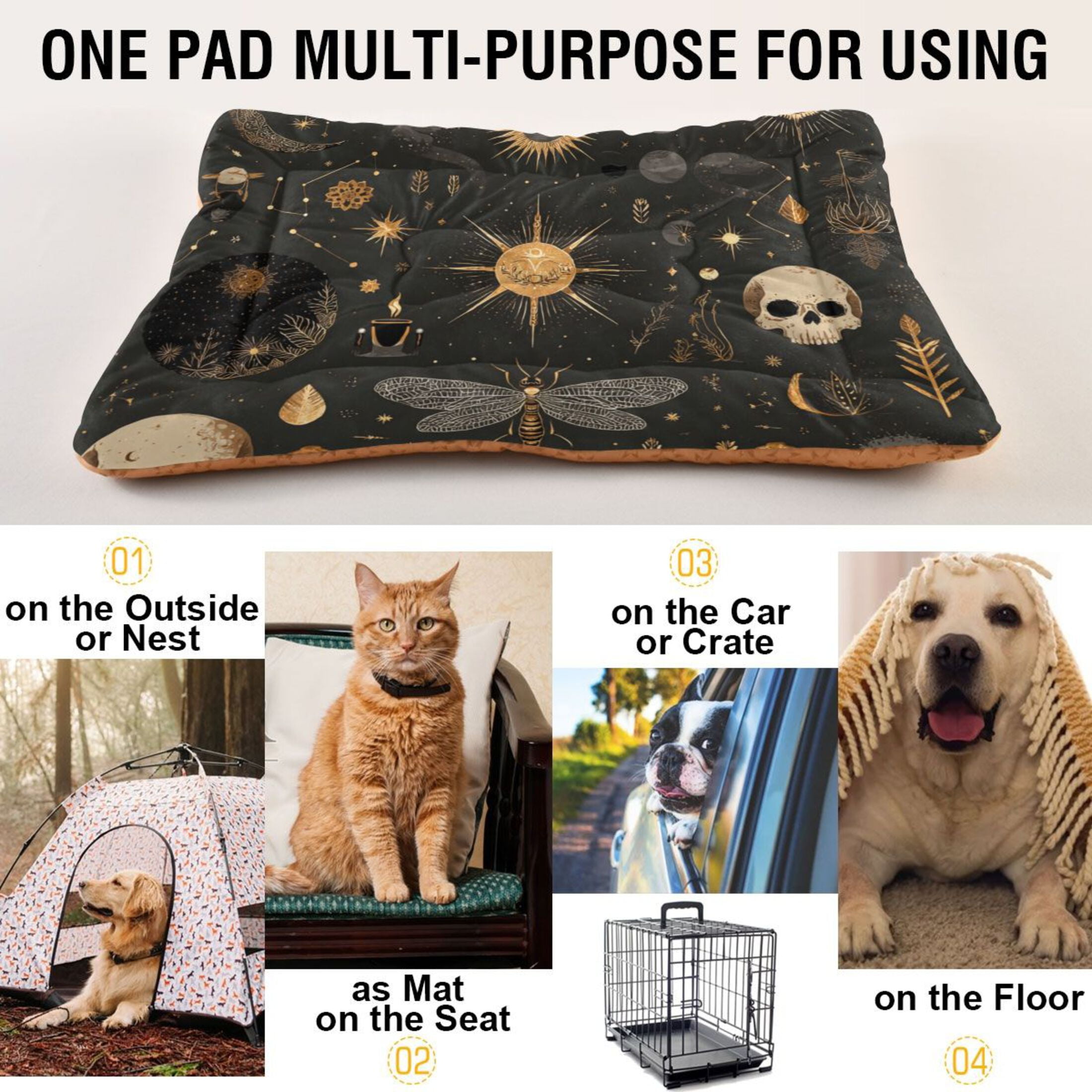 Cozy Mat Pet Bed Indoor Outdoor Warm Soft For Cat Dog Puppy(S/M) Celestial