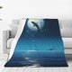 thumbnail image 1 of Balery Night Sky Moon Dolphin Manta de Felpa Suave y Acogedora – Cobija de Franela Aterciopelada para Cama, Lavable y Cálida para Sofá, Mascotas, Transpirable-50"x40", 1 of 7