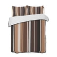 thumbnail image 2 of Brown Black Stripes Twin Size Down Alternative Comforter, Lightweight Comforter Quilt Bedding Set with Pillow Shams Farmhouse Vintage Abstract Lines All Seasons Bed Comforter Duvet Insert 68"x86", 2 of 7