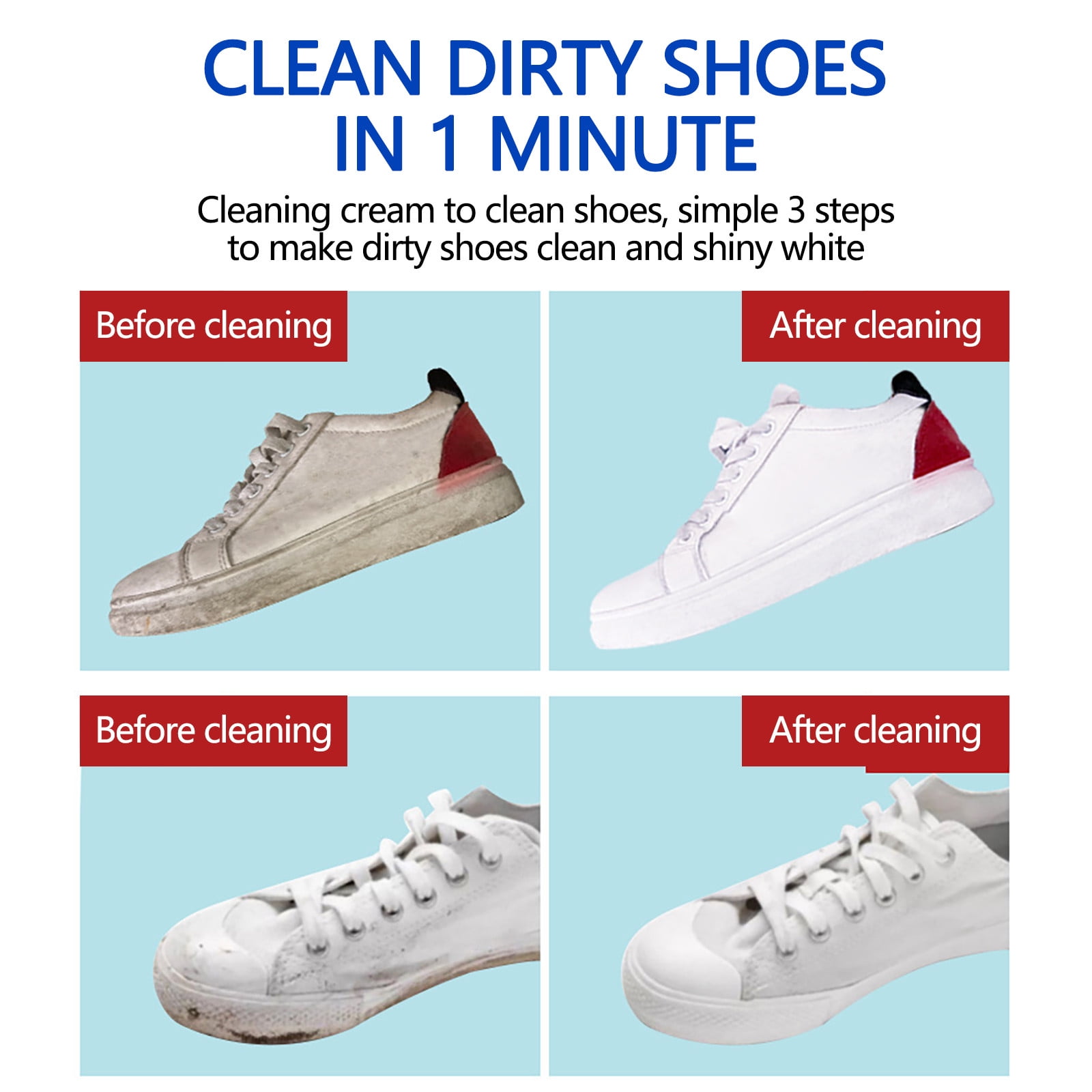 Shoes Multifunctional Cleaning Cream,Sneaker Erasers，White Shoe  Cleaner,Leather Shoe Cleaner,White Shoe Cleaning Cream with Sponge Eraser  (1pcs)