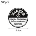 thumbnail image 2 of Black and White Adorable Warning: Happiness Labels / 500 Package Stickers /Labels, 2 of 5