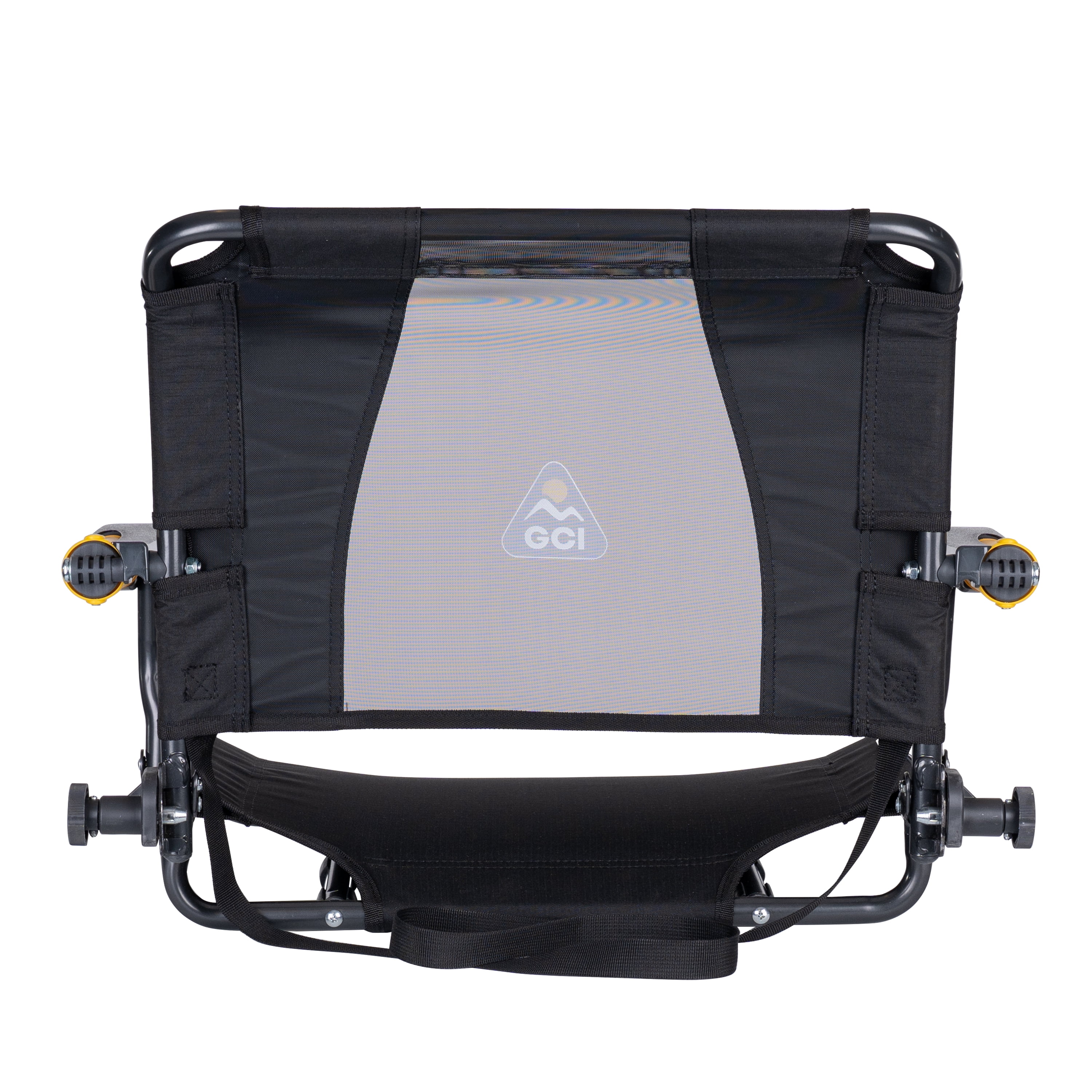 GCI Outdoor Stadium Rock-Cliner Black Rocking Stadium Seat for Bleachers with Back Support and Armrests