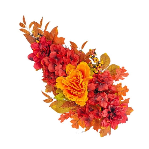 Aurgiarme Hanging Artificial Flower for Front Door Garden Porch Wedding Decorations, Thanksgiving Wreath for Outdoor Decorations