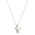 thumbnail image 3 of Disney Tinkerbell Women's Sterling Silver Initial Pendant Necklace, 18" Chain, 3 of 4