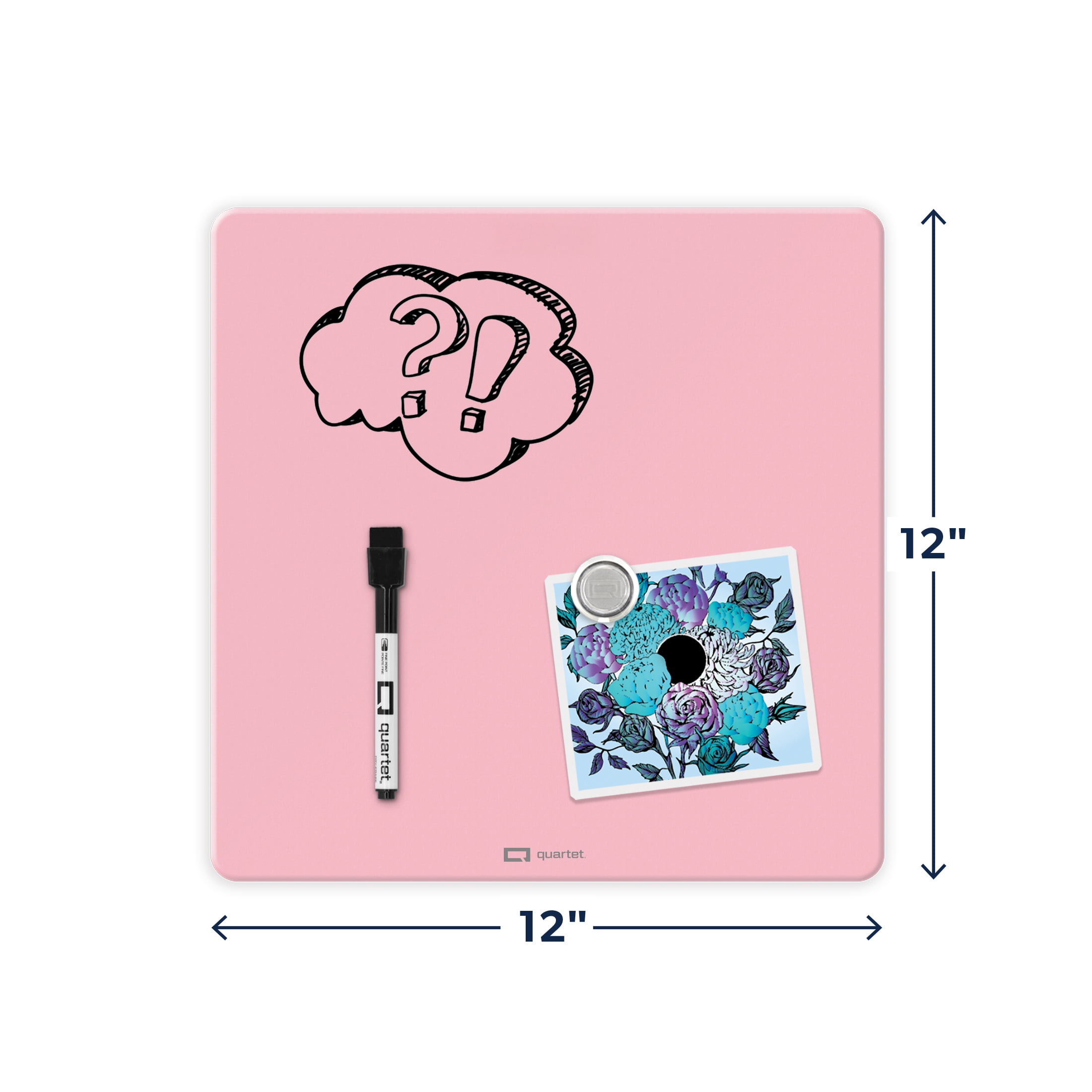 Quartet 12X12 Dry Erase Tin Pink