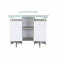thumbnail image 5 of Glasglow I Reception Desk with Glass Top, Office Restaurant Beauty Salon Furniture, Light Wood White 50" L x 19" W, 5 of 8