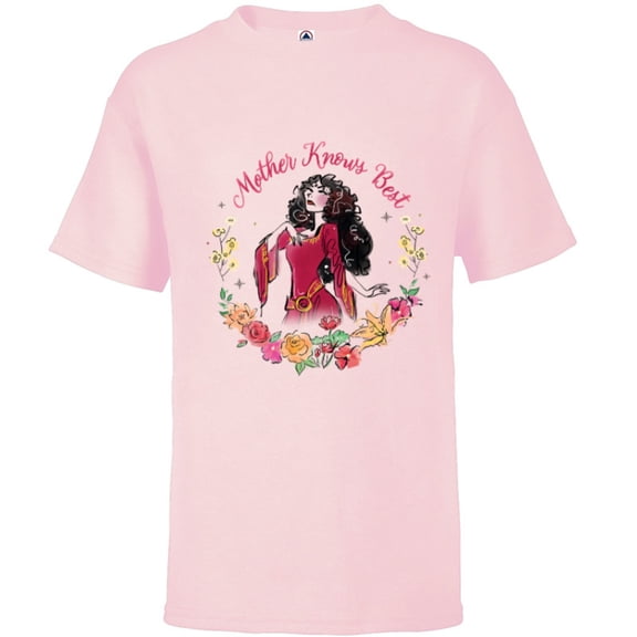Disney Tangled Mother’s Day Mother Gothel Mother Knows Best - Short Sleeve T-Shirt for Kids - Customized-Soft Pink