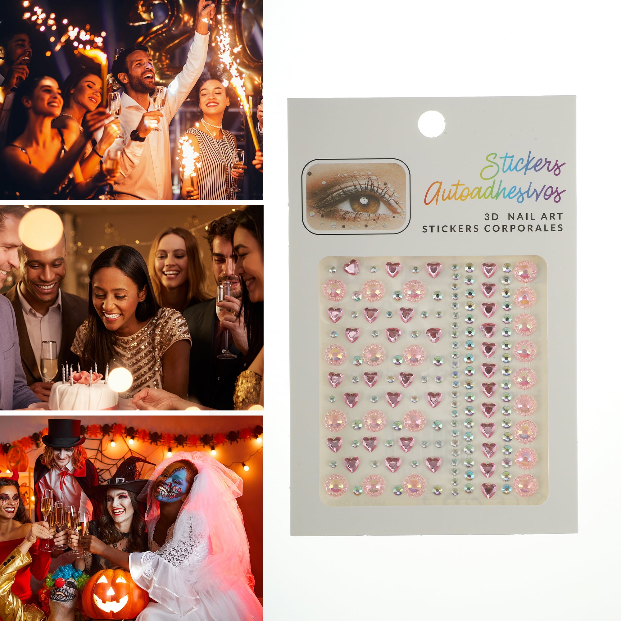 NOMADIC NOOK Eye-catching Face Stickers 4 Pcs Pink
