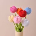 thumbnail image 2 of Tulipán artificial de crochet terminado a mano Flor de loto holandesa, 2 of 6