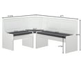 thumbnail image 5 of TMS Polly 3-Piece Corner Reversible Indoor Dining Breakfast Nook with Padded Seats, Includes Nook, Table and Bench, White/Charcoal Gray, 5 of 5