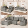 thumbnail image 6 of ChVans 110" L-Shaped Sectional Sofa with Convertible Left/Right Ottoman, Boneless Sofa with Oversized Chaise & Layered Cushion, Upholstered Couches for Living Room Bedroom, No Assembly, 6 of 9