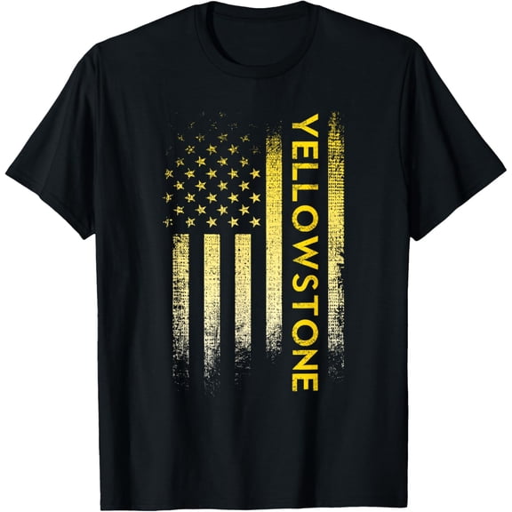 Exquisite and comfortable-T-Shirt - Men's Unisex Black Cotton Blend Short Sleeve T-Shirt - Small - Yellowstone National Park Tee