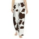 thumbnail image 1 of Balery Brown Cow Pantalones de pijama para mujer, pijamas ultraligeros, pantalones de estar por casa-Small, 1 of 6