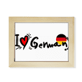 thumbnail image 1 of Me encanta la palabra alemana bandera amor corazón ilustración Escritorio de madera Arte Pintura 6x8 pulgadas marco de foto foto, 1 of 4