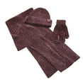 thumbnail image 1 of Couples Winter Warm Scarf Hat Gloves Set Ribbed Knitted Woolen Bib Suit Soft Comfortable Unisex Cold Weather Accessories, 1 of 4