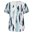 thumbnail image 6 of GaThRRgYP Women's Short Sleeve Tops for Summer Chic,Fashion Women's Short Sleeve Printing V-Neck Blouse Floral Ruched T-Shirt Feminine Light Blue L, 6 of 6
