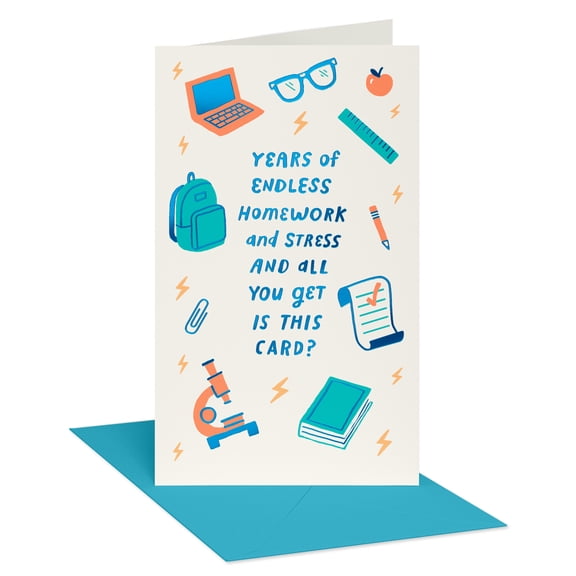American Greetings Graduation Money/Gift Card Holder Card for Any Graduate (Homework and Stress)