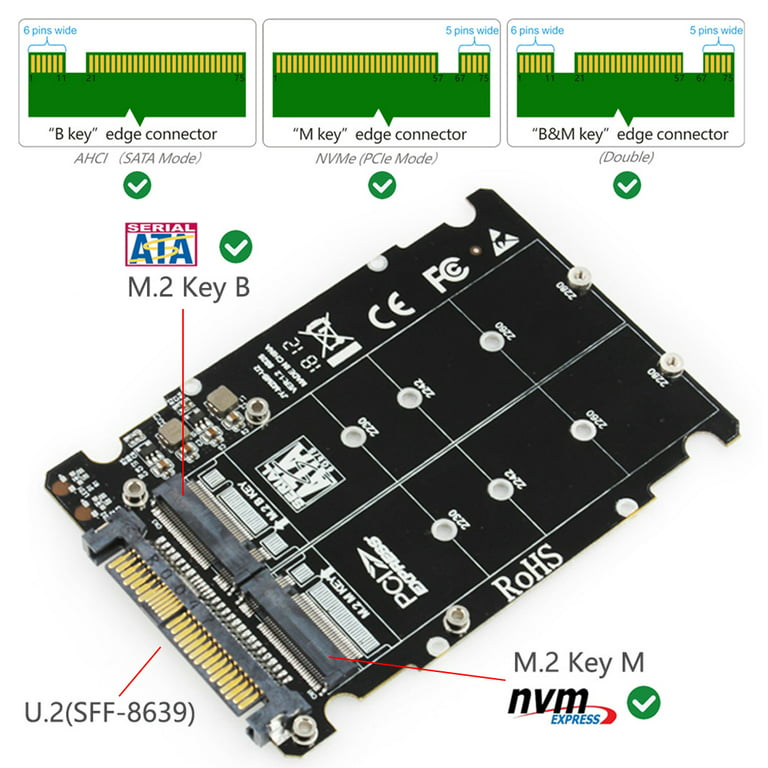 Dual M.2 PCIe SSD Adapter, NVMe / AHCI - Drive Adapters and Drive  Converters, Hard Drive Accessories