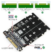 M.2 SSD to U.2 Adapter 2 in 1 M.2 NVMe Key B/M NGFF SSD to PCI-e U.2 SFF-8639 Adapter PCIe M2 Converter Desktop Computer