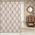 thumbnail image 2 of Erosebridal Geometric Plaid Shower Curtain 72Wx72L,Minimalist Checkered Bathroom Curtain,Beige, 2 of 6