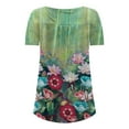 thumbnail image 6 of IROINNID Fashion Women Summer Loose Button Donw Comfy Print Round-Neck T-Shirt Short Sleeve Casual Blouse, 6 of 6
