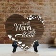 thumbnail image 4 of I Will Never Walk Alone Heart Shape Table Sign (6 x 5.4") | God's Grace Home Decoration, 4 of 5