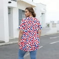 thumbnail image 4 of XADYUY Womens Plus Size Tops Clearance 4th Of July American Stars Print T Shirt Loose Fit Crew Neck Short Sleeve Tunic Shirts Independent Day Patriotic Clothes for Women,4XL Watermelon Red, 4 of 5