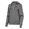 thumbnail image 2 of Women's Antigua  Charcoal Rutgers Scarlet Knights Justice Pullover Hoodie, 2 of 3