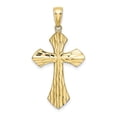 thumbnail image 4 of FB Jewels 10K White and Yellow Two Tone Gold Diamond-cut Reversible Cross Two-Color Pendant, 4 of 4