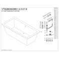 thumbnail image 2 of Kingston Brass VTSQ663422M3 66" Acrylic Rectangular Double Ended Freestanding Tub with Overflow/Drain Assembly, Glossy White/Antique Brass, 2 of 8