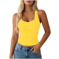 thumbnail image 2 of Byworldtasic Women's Summer Sleeveless Casual Camisole Shirt Slim Knit Ribbed Tank Tops Crop Tight Fit Basic Tank Tops, 2 of 7