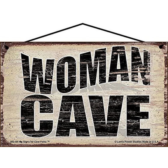 5x8 Woman Cave Vintage Style Sign - Mother's Day Gift - Home Decor for Personal Spaces for Women - Perfect Gift for Special Occasions