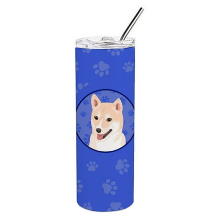 

Caroline s Treasures WDK1196TBL20 Shiba Inu Cream Design2 Stainless Steel 20 oz Skinny Tumbler Blue 20 oz multicolor