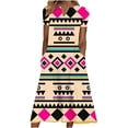 thumbnail image 2 of SMihono Robe d'Été Bohème pour Femmes Grande Taille Mode Décontractée d'Été avec Poches Manches Courtes Imprimée Col en V, 2 of 4