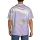thumbnail image 3 of Fotbe Lavender Glitter Foil Stripes Camisa Estampada de Manga Corta para Hombre, Casual de Verano, Estilo Playero, Sin Arrugas-Large, 3 of 5