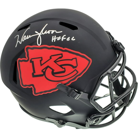 Warren Moon Autographed Kansas City Chiefs Eclipse Black Full Size Speed Replica Helmet "HOF 06" MCS Holo 187026