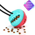 thumbnail image 3 of Juguetes para perros para masticar agresivamente, golosinas para cachorros, mordedores, bolas dispensadoras de alimentos para perros pequeños y grandes (rojo y azul) TUNC Sencillez, 3 of 5