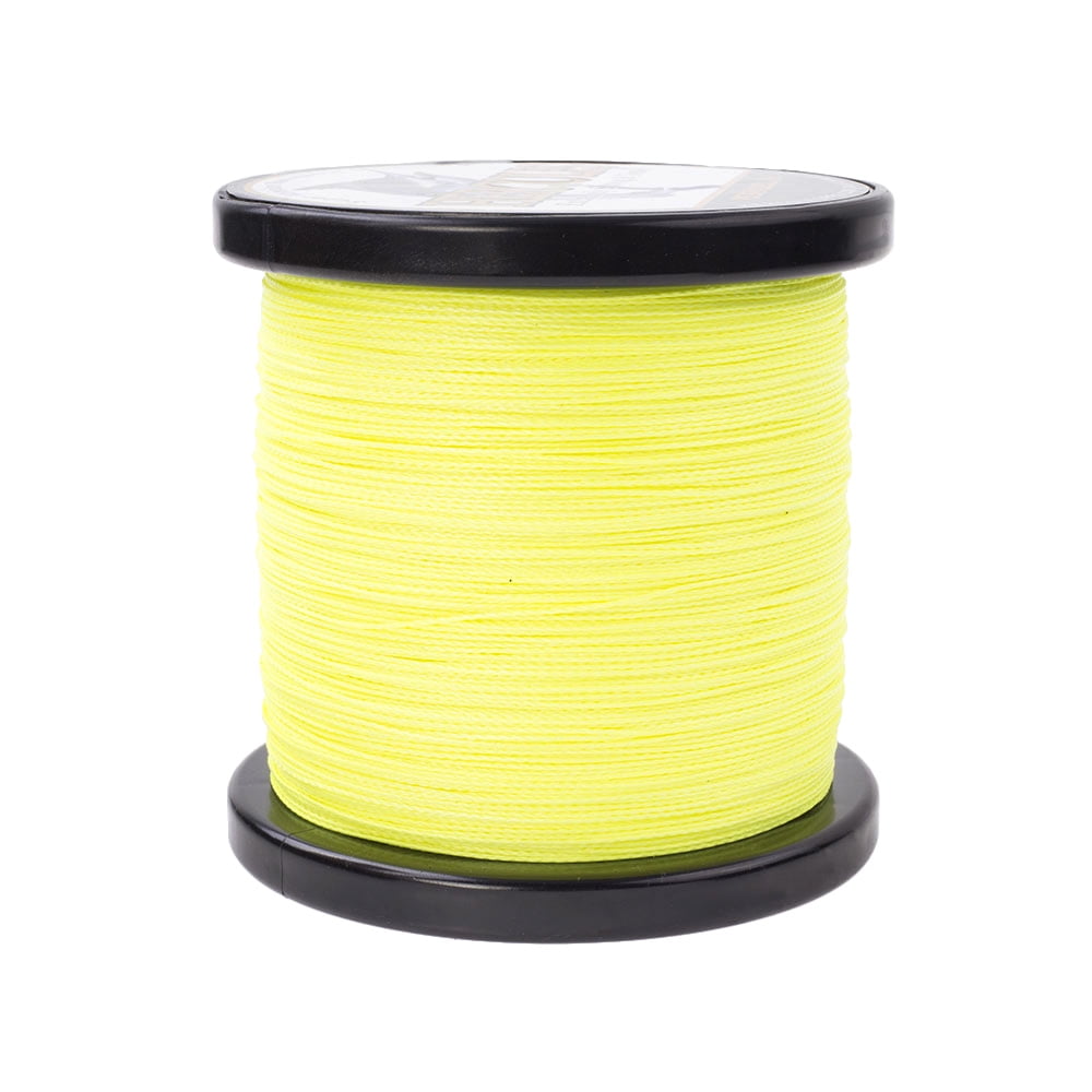 HERCULES Super Strong 500M 547 Yards Braided Fishing Line 90 LB Test for Saltwater Freshwater PE Braid Fish Lines 4 Strands - Fluorescent Yellow, 90LB (40.8KG), 0.50MM