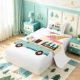 thumbnail image 2 of meiyoeat Summer Fun Twin Sheets,Ice Cream Truck Print Bedding For Boys,Multicolor,3-Piece1 Flat Sheet, 1 Fitted Sheet and 1 Pillowcase, 2 of 6