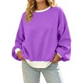 thumbnail image 4 of NominalSnug Womens Oversized Sweatshirts Crewneck Long Sleeve Pullover 2026 Cute Color Block Casual Fleece Tops, 4 of 8