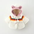 thumbnail image 2 of Odeerbi Baby Girl Clothes Toddler Winter Cloak Solid Color Rainbow Plush Cute Rabbit Ears Hoodie Thick Coat, 2 of 4