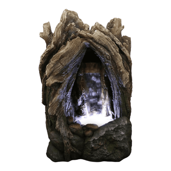 LED Lighted Tree Trunk Outdoor Garden Fountain - 20"