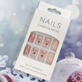 thumbnail image 4 of Black Christmas Press on Nails Medium Square Fake Nails with Snowflake Designs Glossy Winter Glue on Nails Full Cover Christmas Stick on Nails Medium Artificial Nails for Women, 24Pcs style9 24 Fl Oz, 4 of 4
