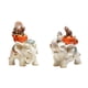 thumbnail image 3 of 2 estatuas de elefantes de la suerte, figuras de animales, decoración de mesa central, manualidades Blanco, 3 of 9