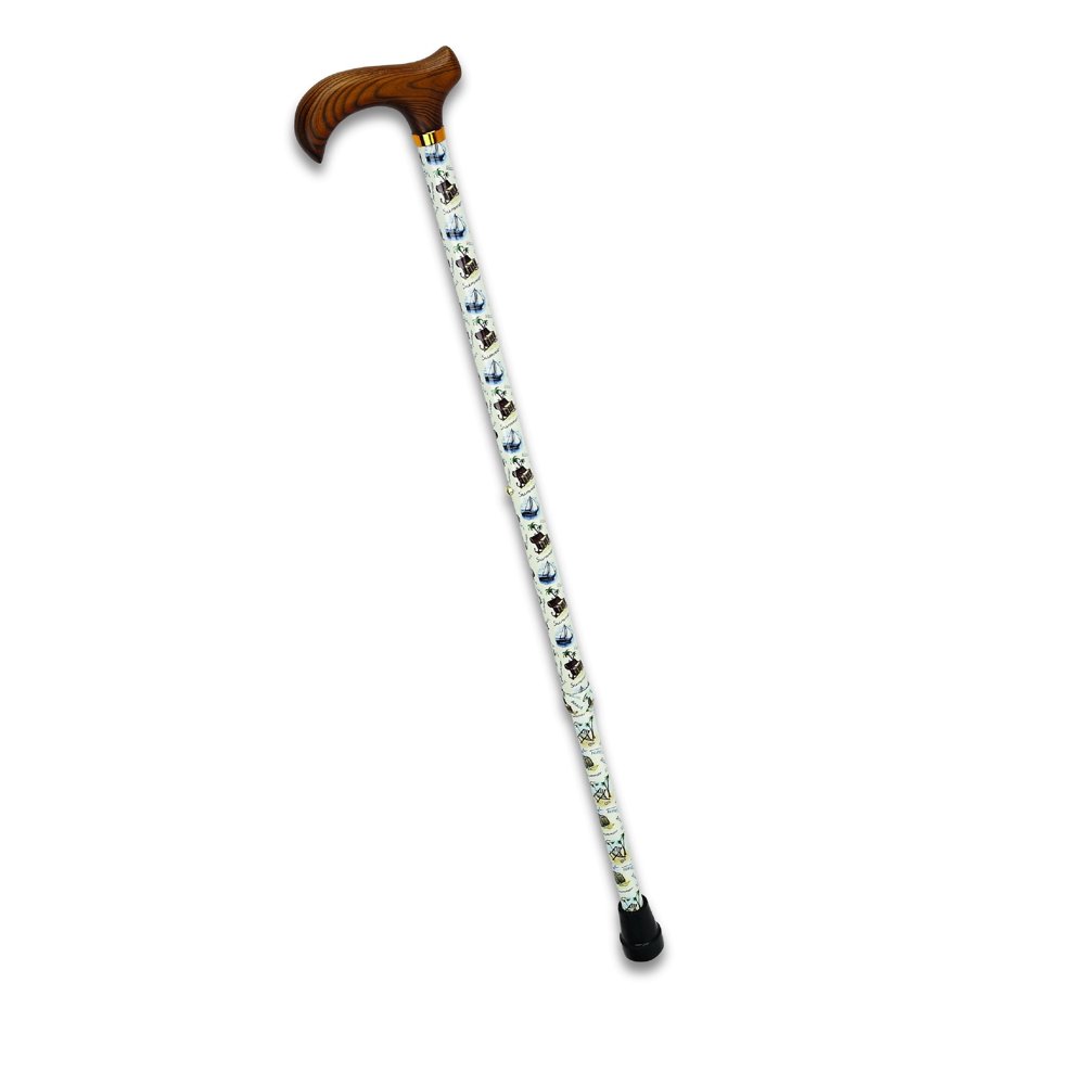 Harvy Canes Aluminum Adjustable Derby Prints Walking Cane 30"39