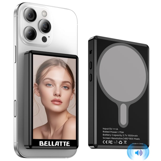 Pantalla de monitor para selfies Bellatte Vlog 4K 30 fps para iPhone y Android