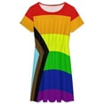 thumbnail image 3 of The Progress Pride Flag All The Colours of The Rainbow Dress Fashion Beach Short Sleeve Dresses Female Party Printed Sundress, 3 of 7