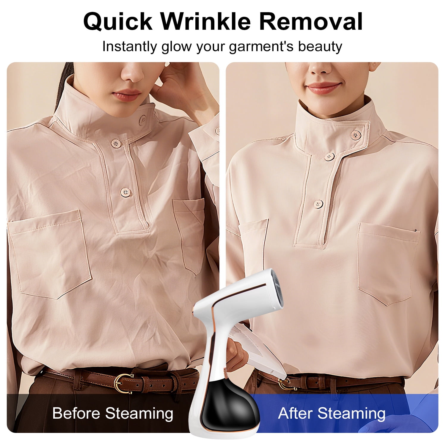 Steamer for Clothes, 1500W Fast Heat-up Clothes Steamer Handheld Garment Steamer with 3 Steam Settings, 320ml Water Tank with Cord, Portable Travel Steam Iron for Removes Wrinkle Safe on All Fabric