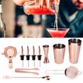 thumbnail image 2 of Kit de Barman, 11 Pcs/ensemble Outils de Shaker Multifonction en Acier Inoxydable, Tasse à Cocktail, Pince à Glace, Passoire, Passoire, Verseur de Vin, Cuillère de Mélange [Or Rose], 2 of 9