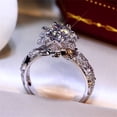 thumbnail image 3 of Elneeya Clearance Rings for Women Luxury Women's Silver Shiny Ring Wedding Engagement Diamond Ring Fashion Jewelry Party Peace Anniversary Accessories, 3 of 6